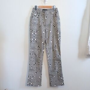 VINTAGE DINO VALIANO black and white geometric patterned pants - size 8